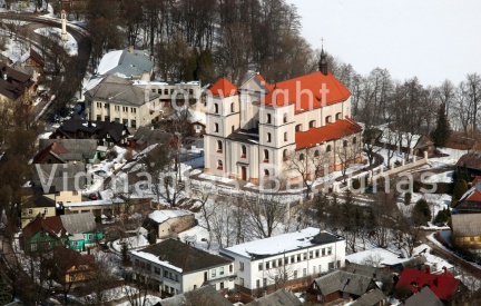 Trakų Švč. Mergelės Marijos Apsilankymo bažnyčia, Trakai, aerofotografija, maldos namai